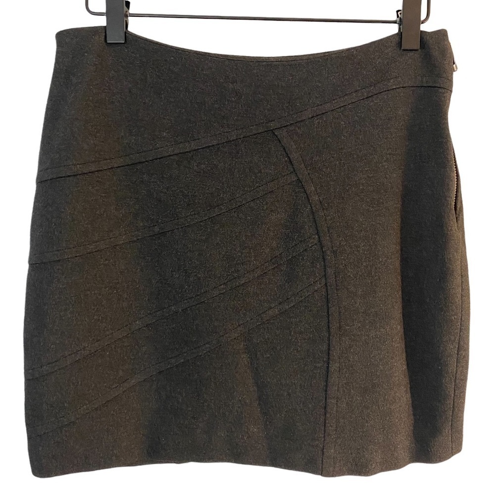 Yigal Azrouel gray viscose blend asymmetrical texture mini skirt